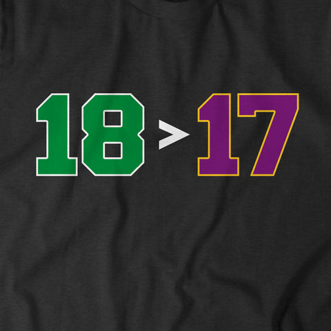 Image of 18>17 - Black Vintage T-shirt - Boston Basketball
