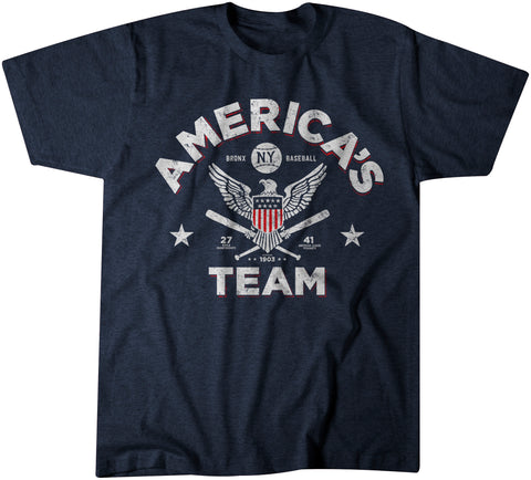 Image of America's Team - Navy Vintage T-shirt - Bronx Baseball