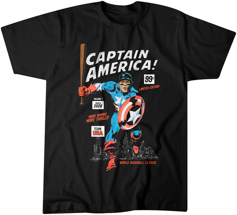 Image of Captain America - Black Vintage T-shirt