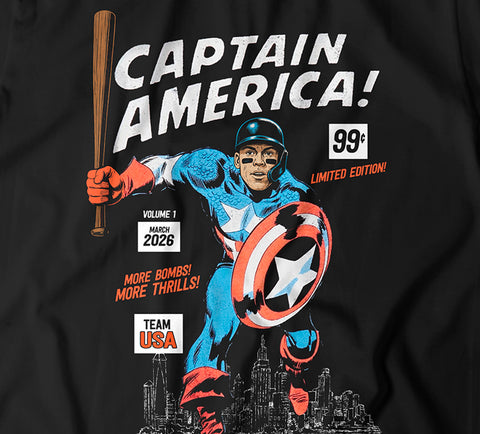 Image of Captain America - Black Vintage T-shirt