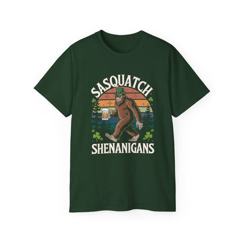 Image of Sasquatch Shenanigans - St. Patrick's Day Tshirt - Funny Holiday Shirt - Beer Lover Gift - Irish Pride Apparel - Big Foot