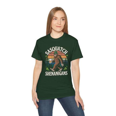 Image of Sasquatch Shenanigans - St. Patrick's Day Tshirt - Funny Holiday Shirt - Beer Lover Gift - Irish Pride Apparel - Big Foot