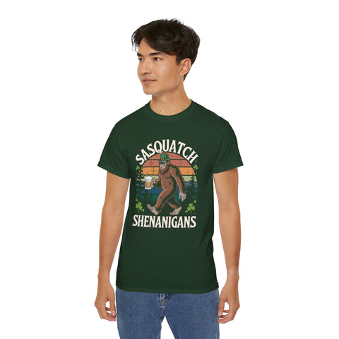 Image of Sasquatch Shenanigans - St. Patrick's Day Tshirt - Funny Holiday Shirt - Beer Lover Gift - Irish Pride Apparel - Big Foot