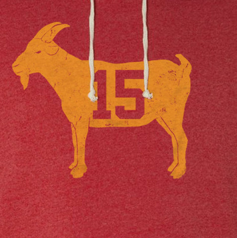 Image of "GOAT 15" Red Vintage Hoodie