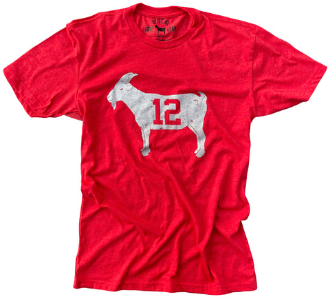 Image of "GOAT 12" Red Tampa Bay T-shirt