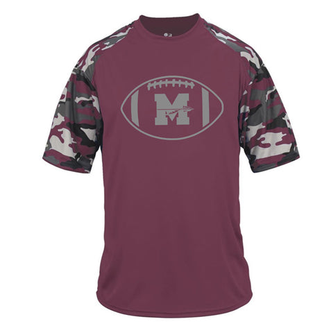 Image of Mineola Chiefs Football - Maroon/Camo - Youth Performance Tshirt