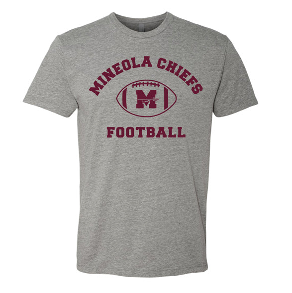 Mineola Chiefs Football - Gray - Tshirt, Youth Medium