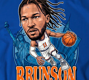Brunson Retro Caricature T-shirt - Blue - New York Basketball