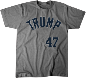 "Trump" Gray Road T-shirt - New York Baseball - President - USA