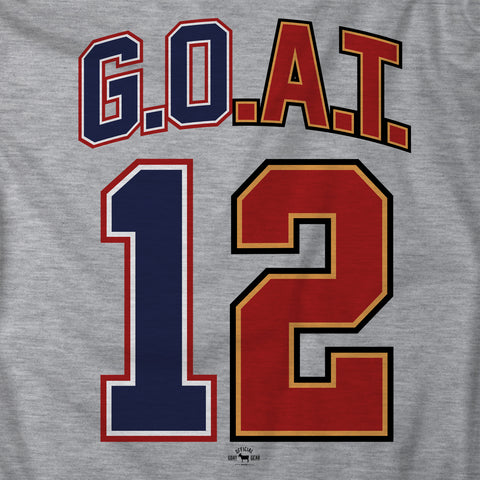 Image of "GOAT 12" Tampa/New England Gray T-shirt